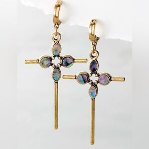 Free People Forever True Cross Dangle Earrings